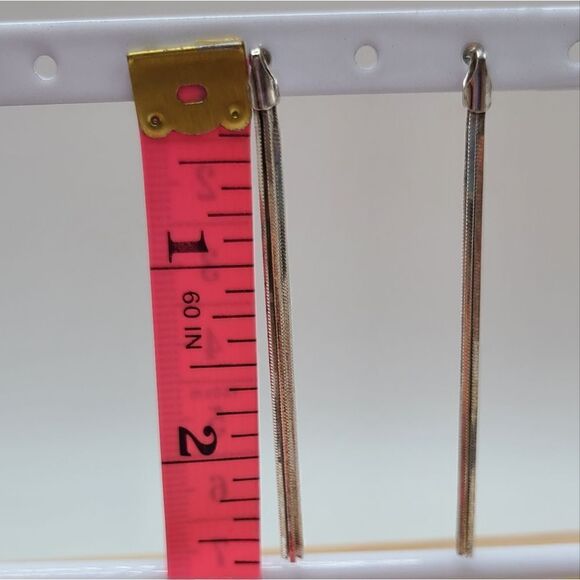 Sterling Silver fine chain earrings - Picture 3 of 4